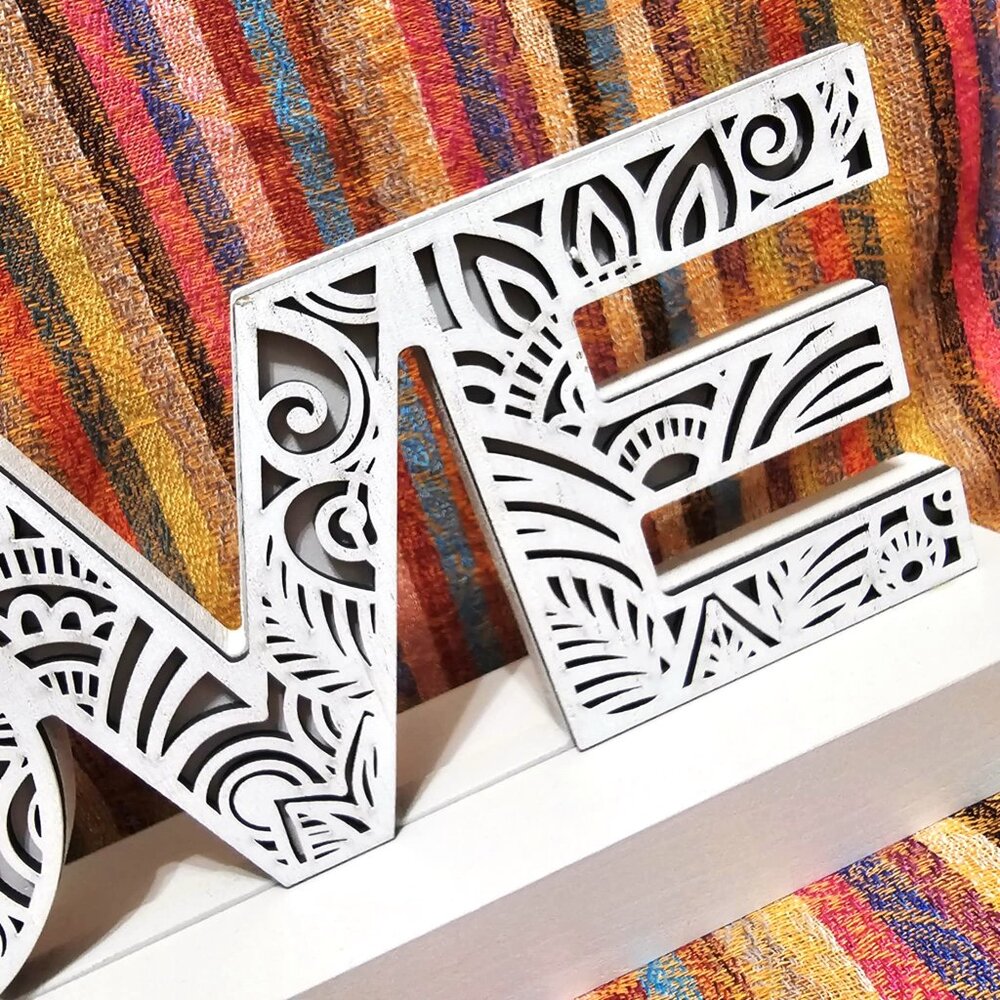 "LOVE". Table or Shelf Wood Home Décor. NWT. - Picture 12 of 15